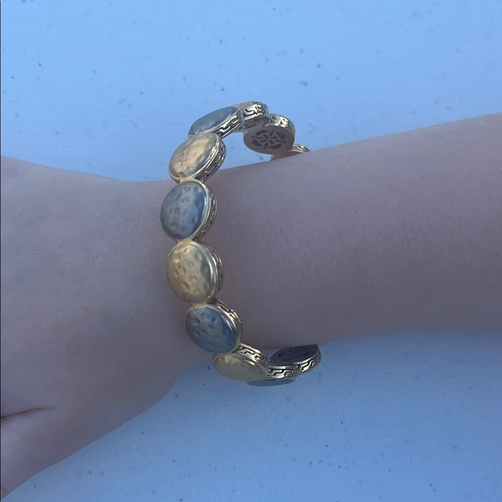 Rustic Cuff Gold and Silver Bracelet with Elegant Design